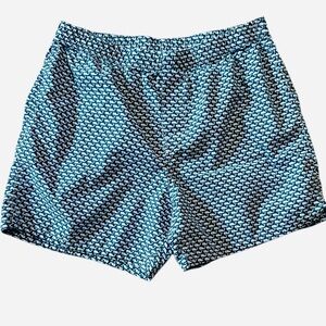 VINEYARD VINES blue whale pattern 100% Cotton boxer style sleep shorts size M